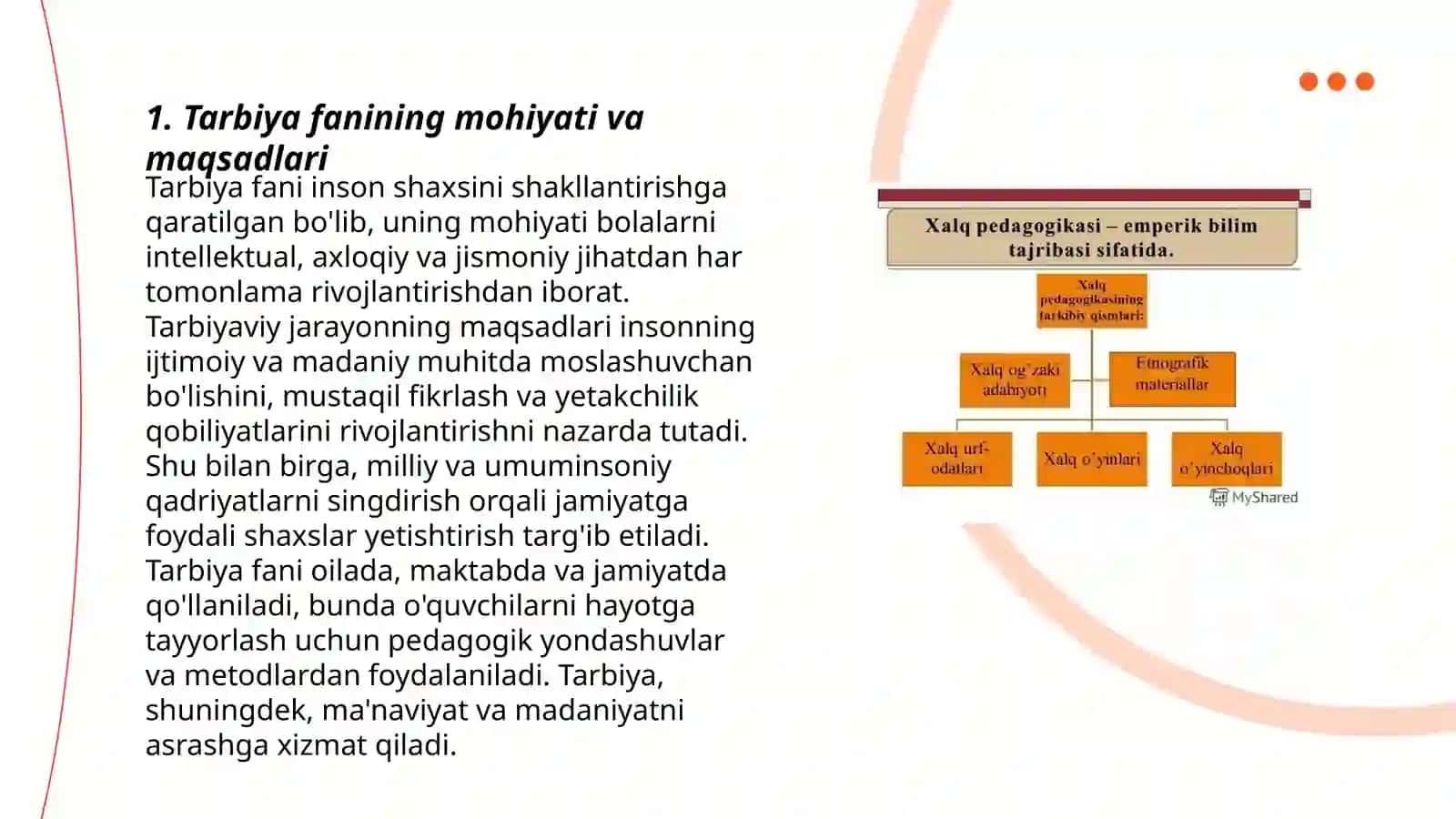 Tarbiya fanini oʻqitish metodikasi yaxlit tizim sifatida 3