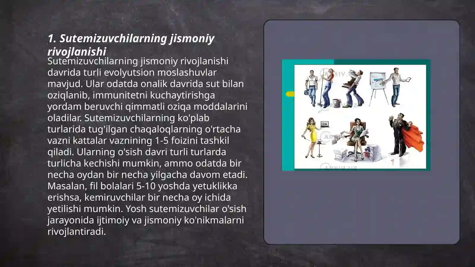 Sutemizuvchilarning induvidual rivojlanish xususiyatlari 3