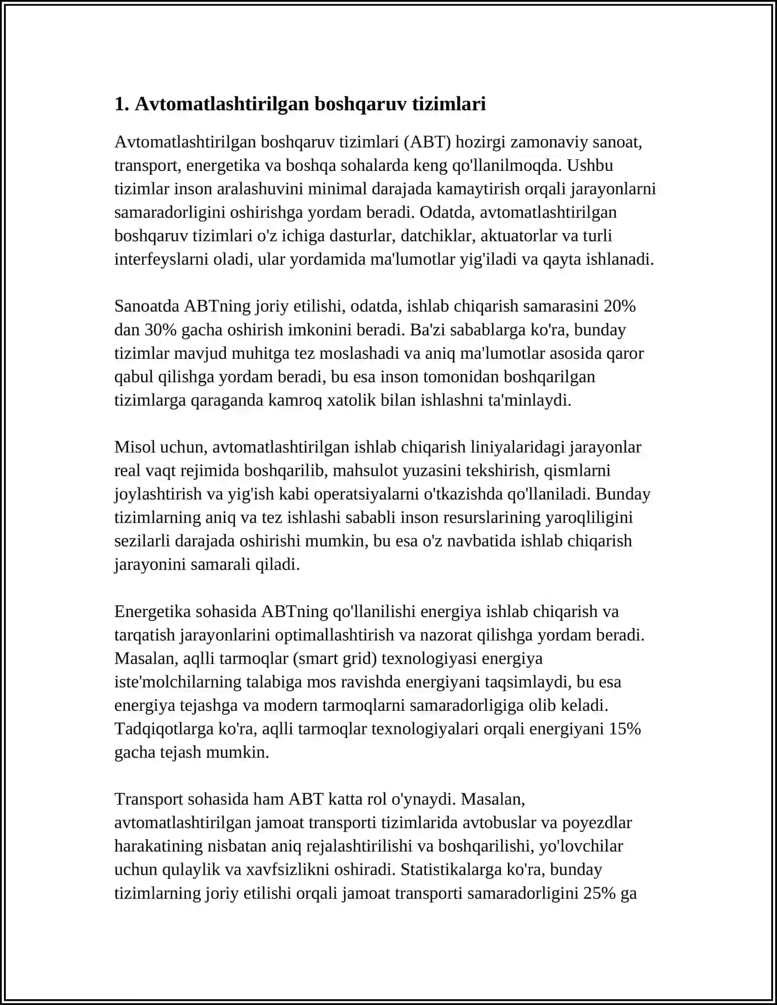 MUSTAQIL ISH Mavzu: AXBOROT TIZIMLARI VA TEXNOLOGIYALARI 3