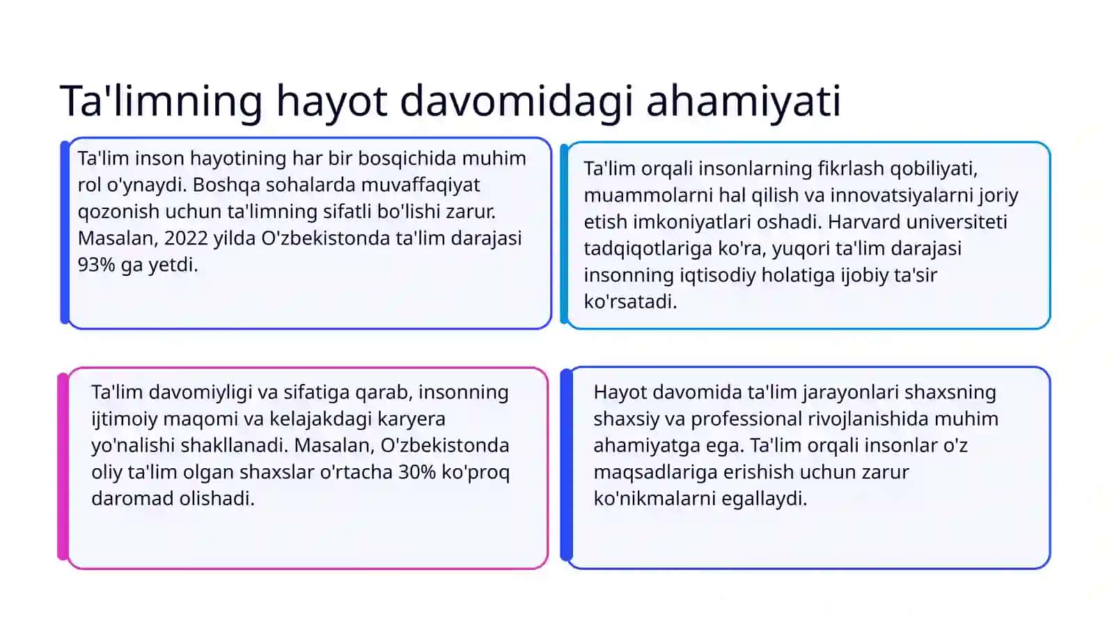 Hayot davomida ta'lim muvaffaqiyat vositasi sifatida Oila va ta'lim 3
