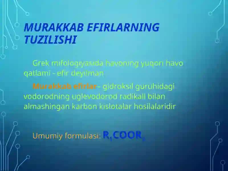 Murakkab Efirlar 3