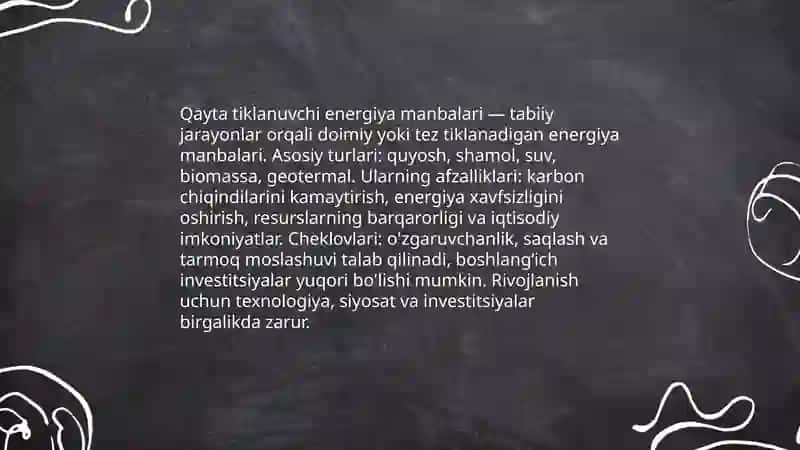 Qayta tiklanuvchi energiya manbalari 3