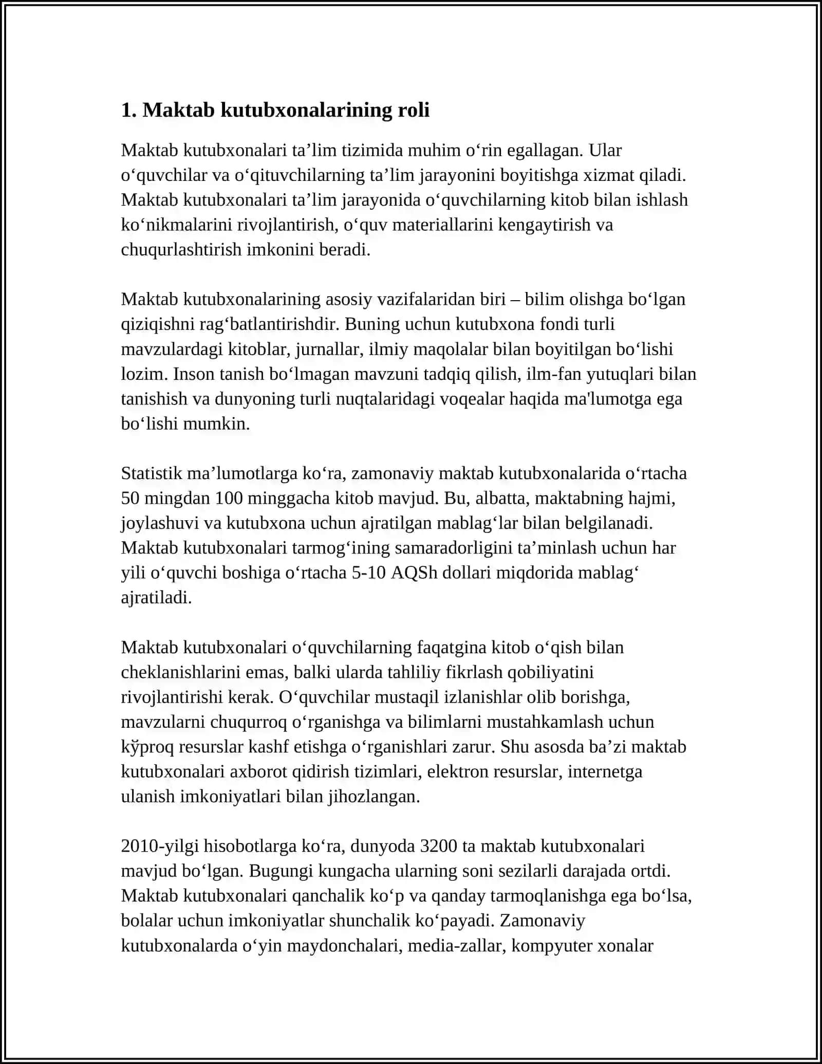 MAKTAB KUTUBXONALARIDA KITOBXONLIK MADANIYATINI SHAKLLANTIRISH 3
