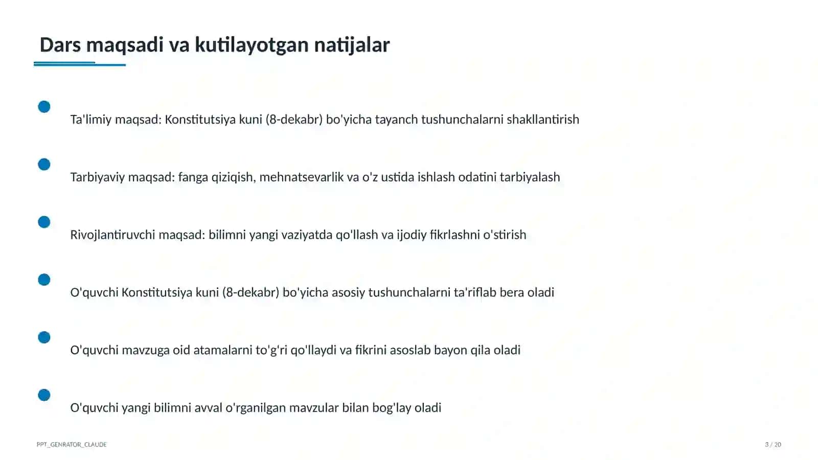 Dars rejasi 3
