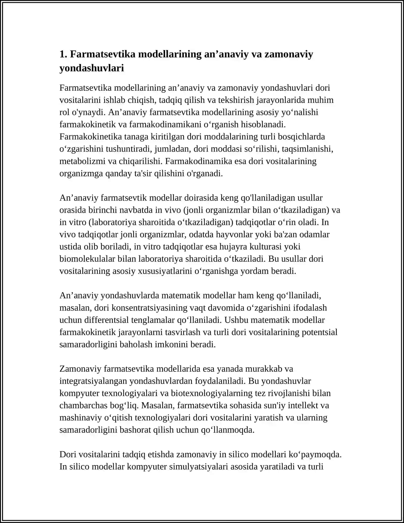 HOZIRGI ZAMON FARMATSEVTIKA MODLLARINGNING RIVOJLANISH TARIXI 3