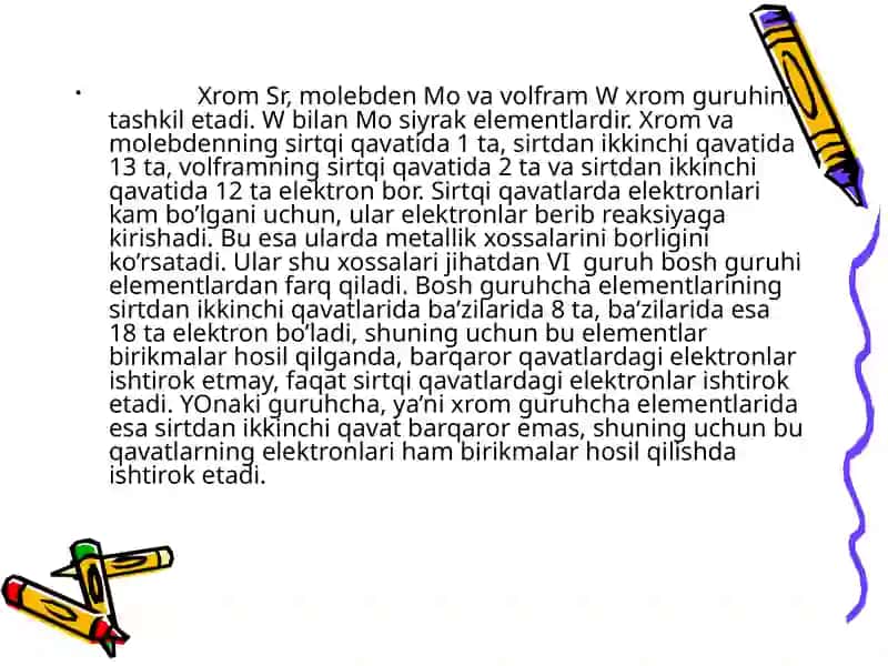Xromning olinishi 3