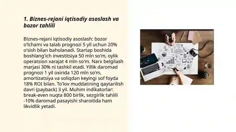 Biznes-rejani iqtisodiy asoslash va bozor tahlili 3