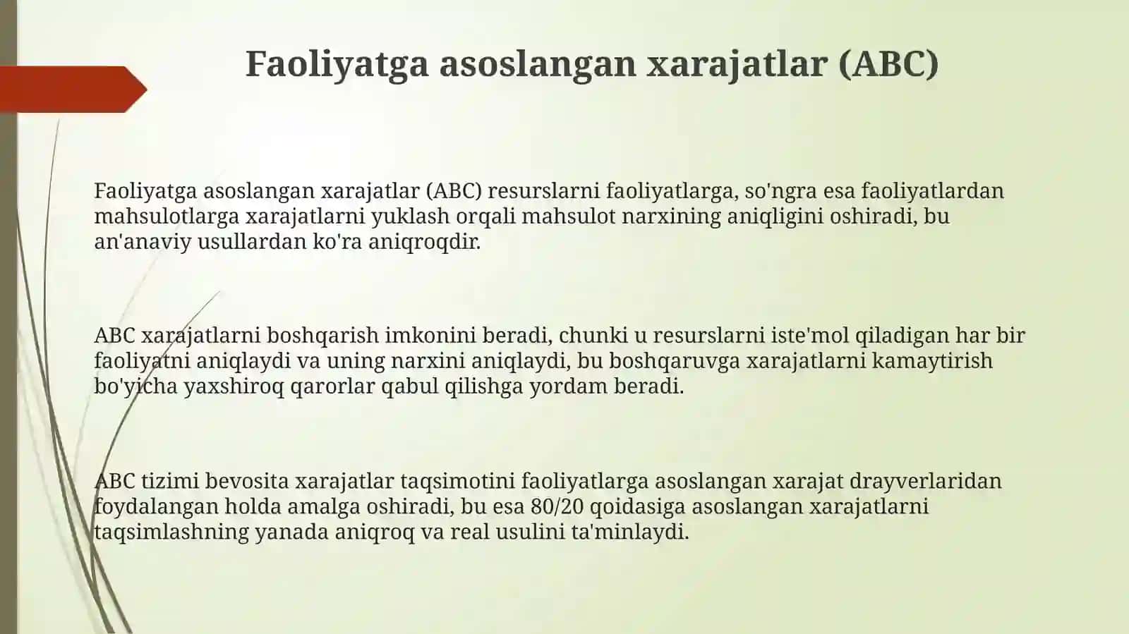 Zamonaviy xarajatlarni hisobga olish usullari 3