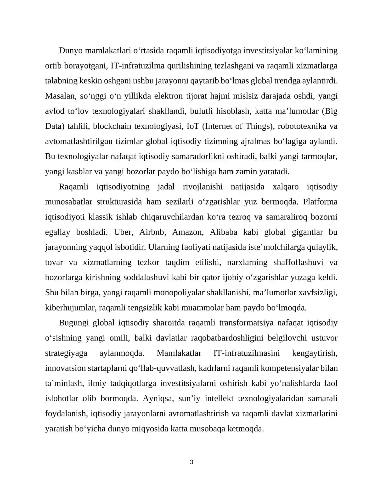 Jahon raqamli iqtisodiyotining shakllanishi va rivojlanish omillari 3