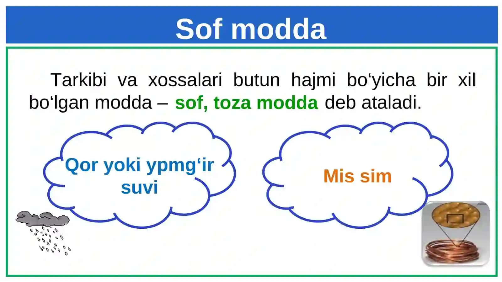 Sof modda va aralashma. 3