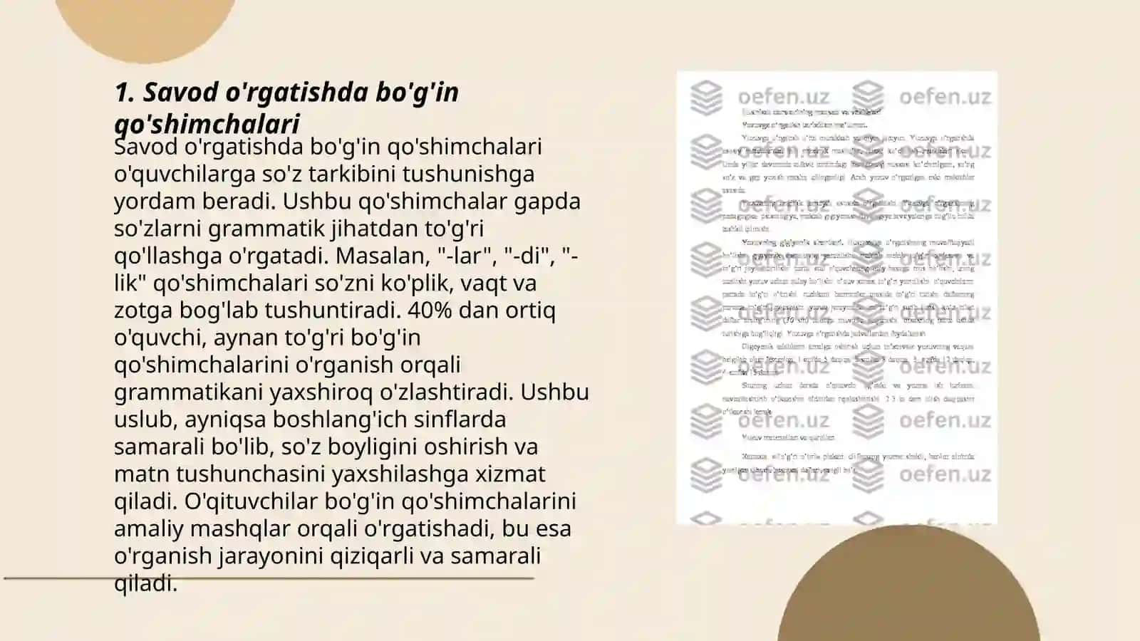 Savod o'rgatish davrida bo'g'in bilan ishlash 3