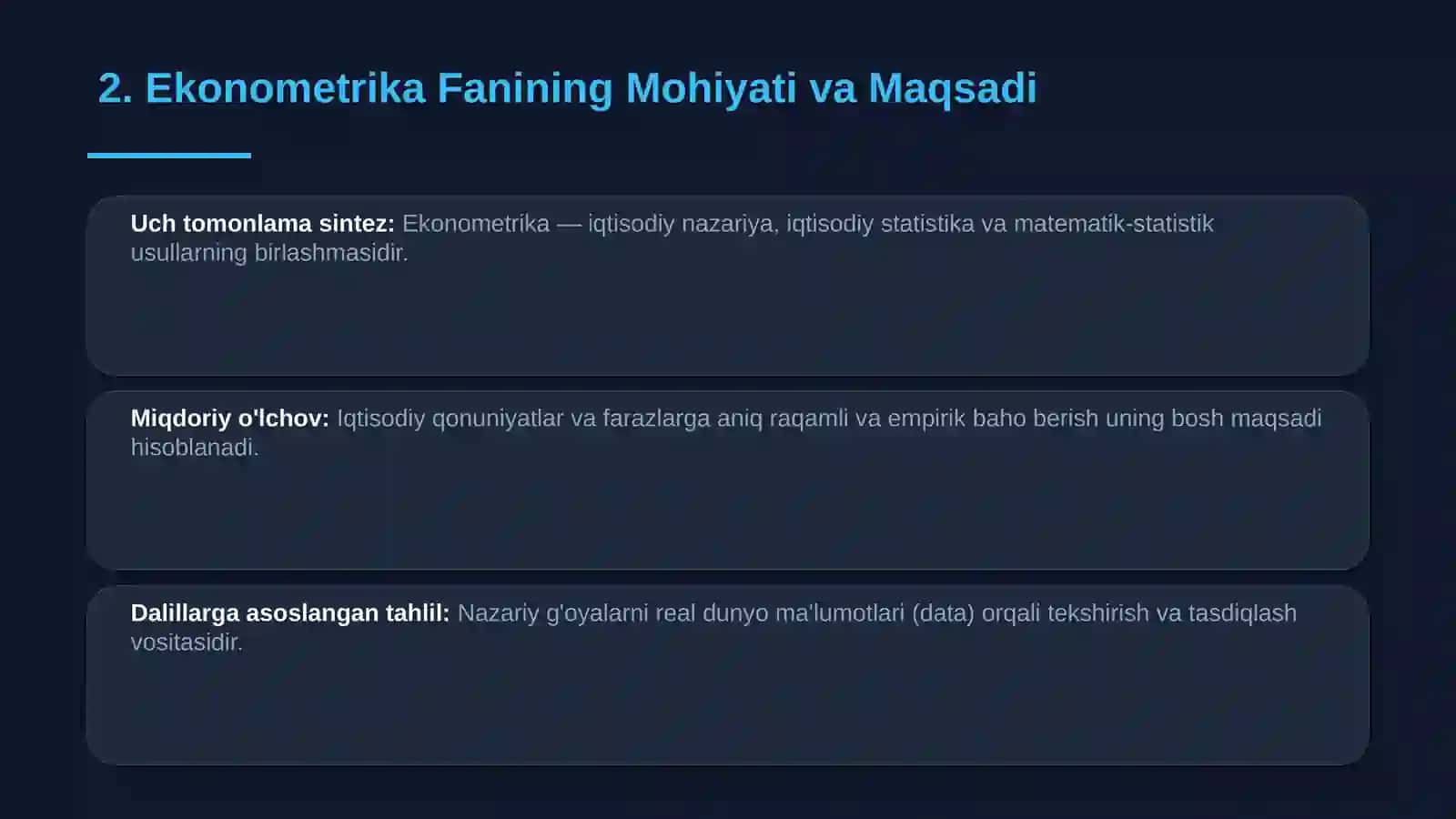 IQTISODIYOTNI EKONOMETRIK MODELLASHTIRISHNING ZARURLIGI 3