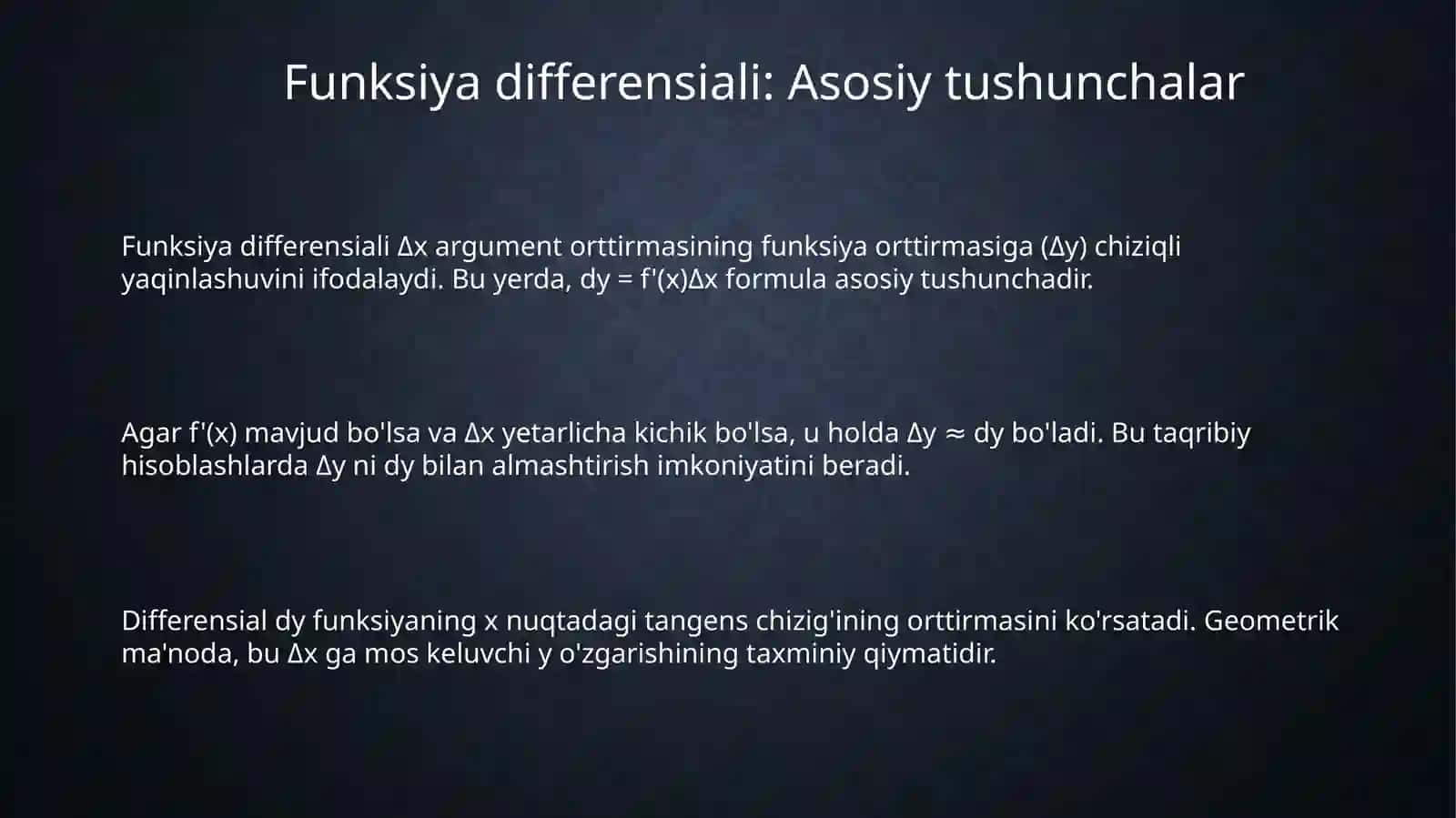 Funksiya differensiali 3