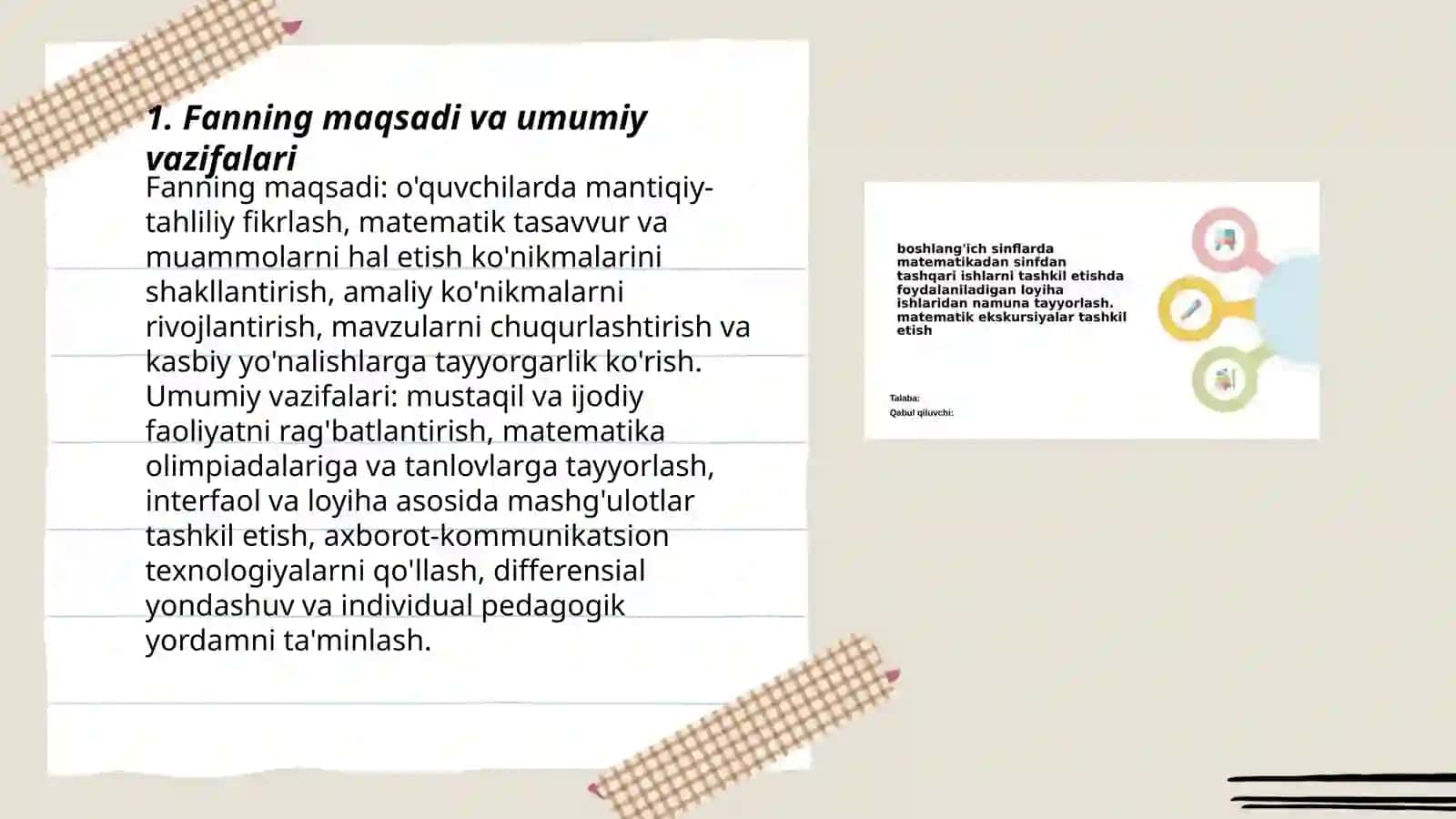 Matematikadan sinfdan tashqari ishlarni tashkil etish metodikasi 3