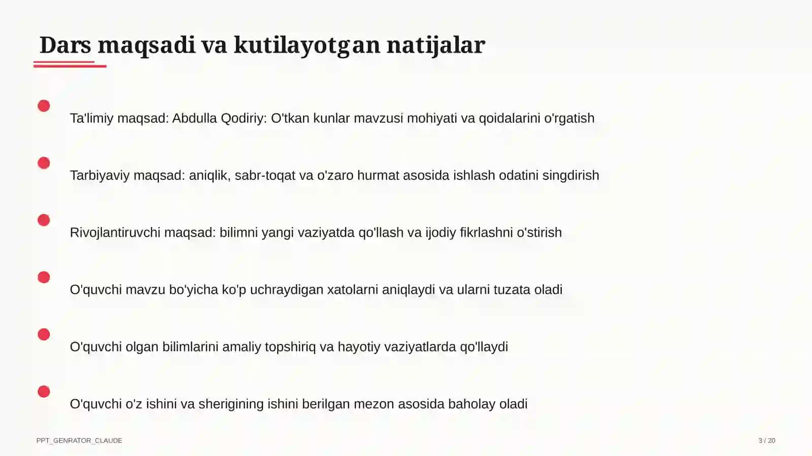 Dars rejasi 3