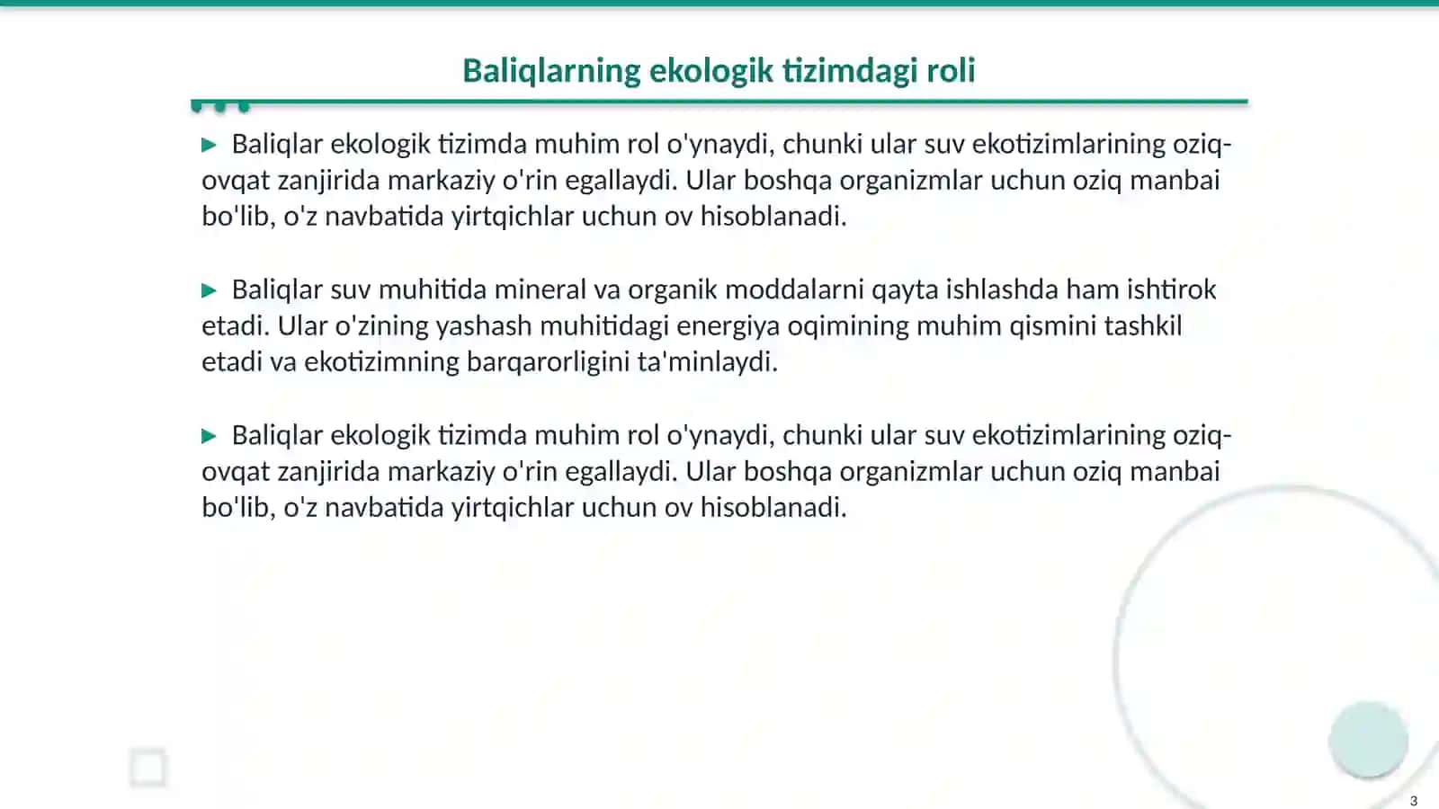 Baliqlarning ekologiyasi va ekologik guruhlari 3