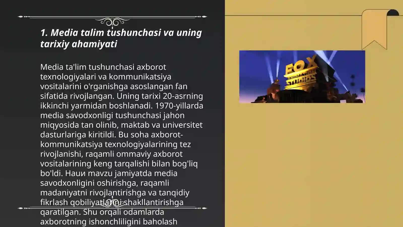 Media talimning jahon tarixida tutgan õrni 3