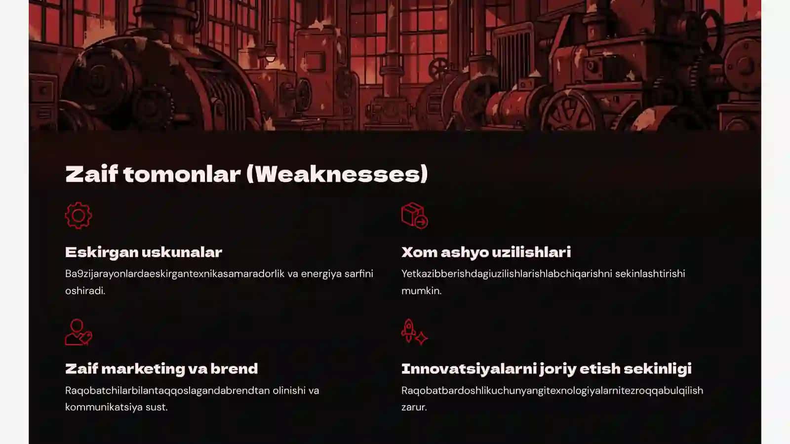 OZMETKOMBINATNI NG SWOT TAHLILI 3