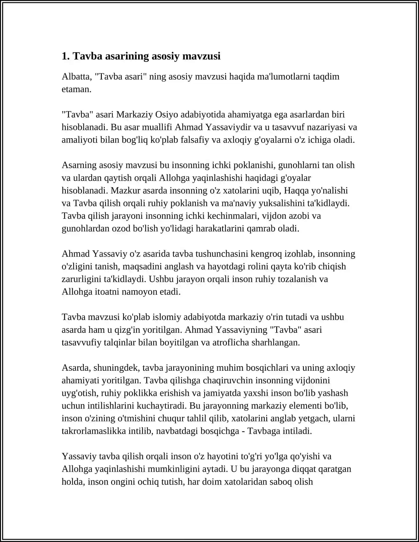 GʻAZOLIYNING TAVBA ASARI HAQIDA MALUMOT 3