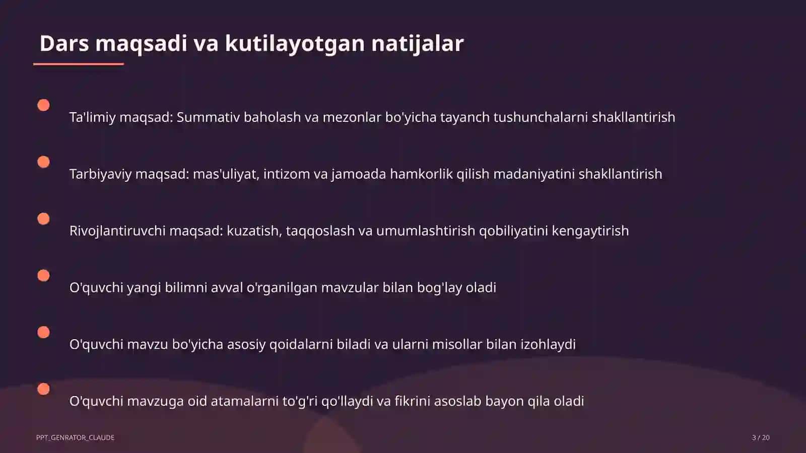 Summativ baholash va mezonlar 3