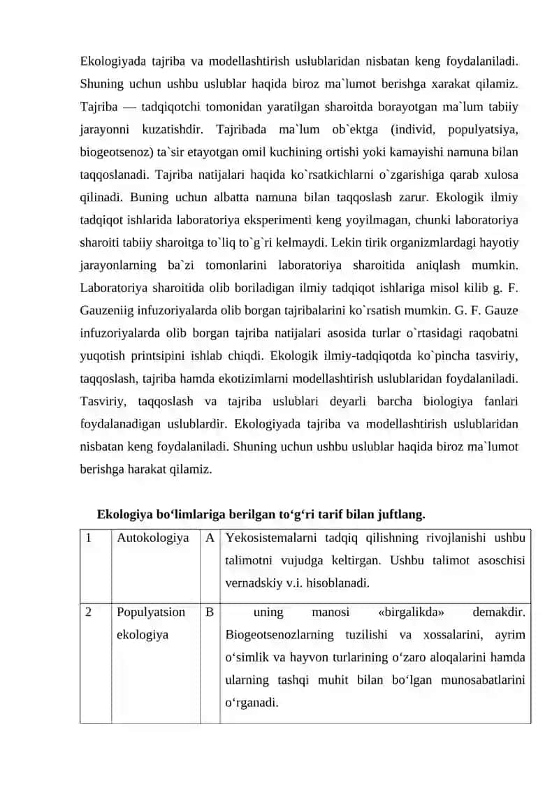 Ekologik madaniyat va barqaror taraqqiyot asoslari fanidan mustaqil ta’lim mashg‘ulotlari 3