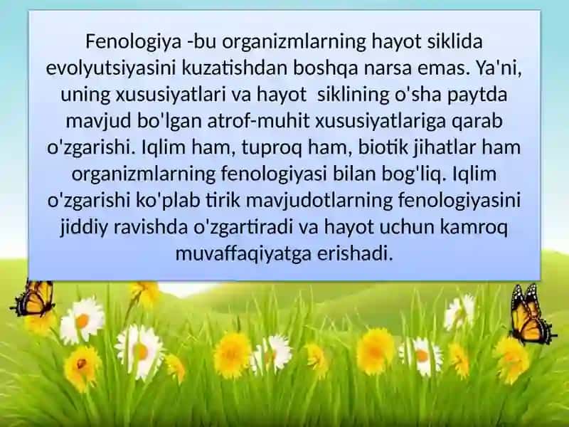 O`SIMLIKLARDA FENOLOGIK KUZATISH O`TKAZISH USLUBLARI 3