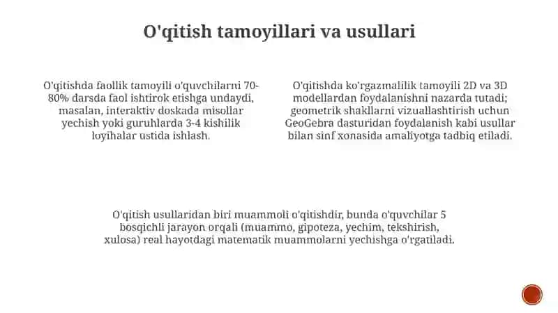 Matematika-ixtisoslashtirilgan sinflarda o'qitishni tashkil etish 3