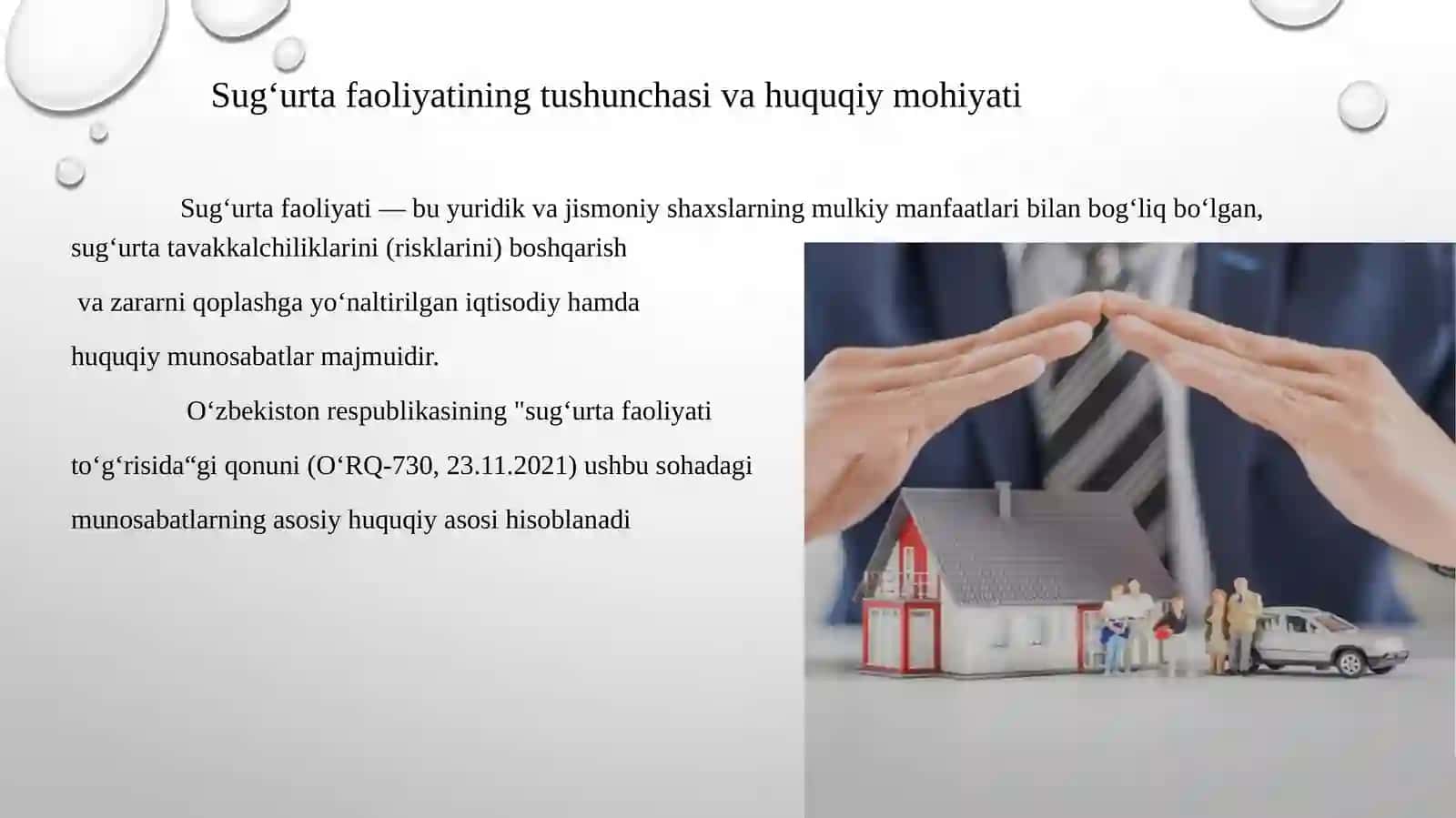 Sug‘urta faoliyatini huquqiy tartibga solish. Davlat kreditining huquqiy asoslari 3