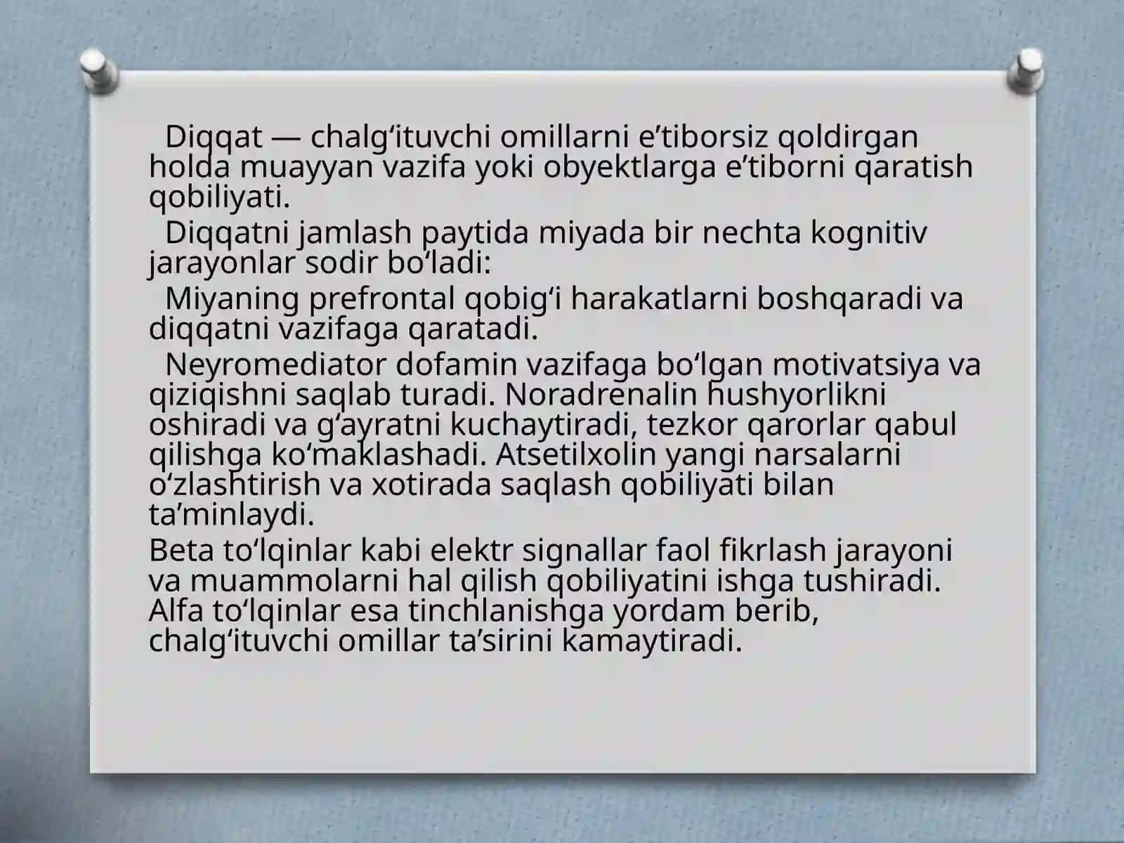 KOGNITIV JARAYONLAR-DIQQAT 3