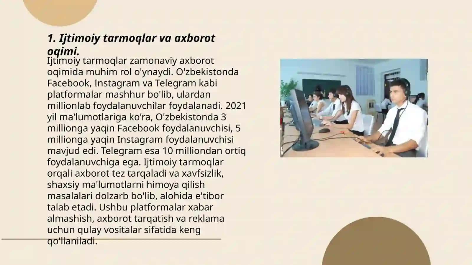 OAV vositalari. Ijtimoiy tarmoq 3