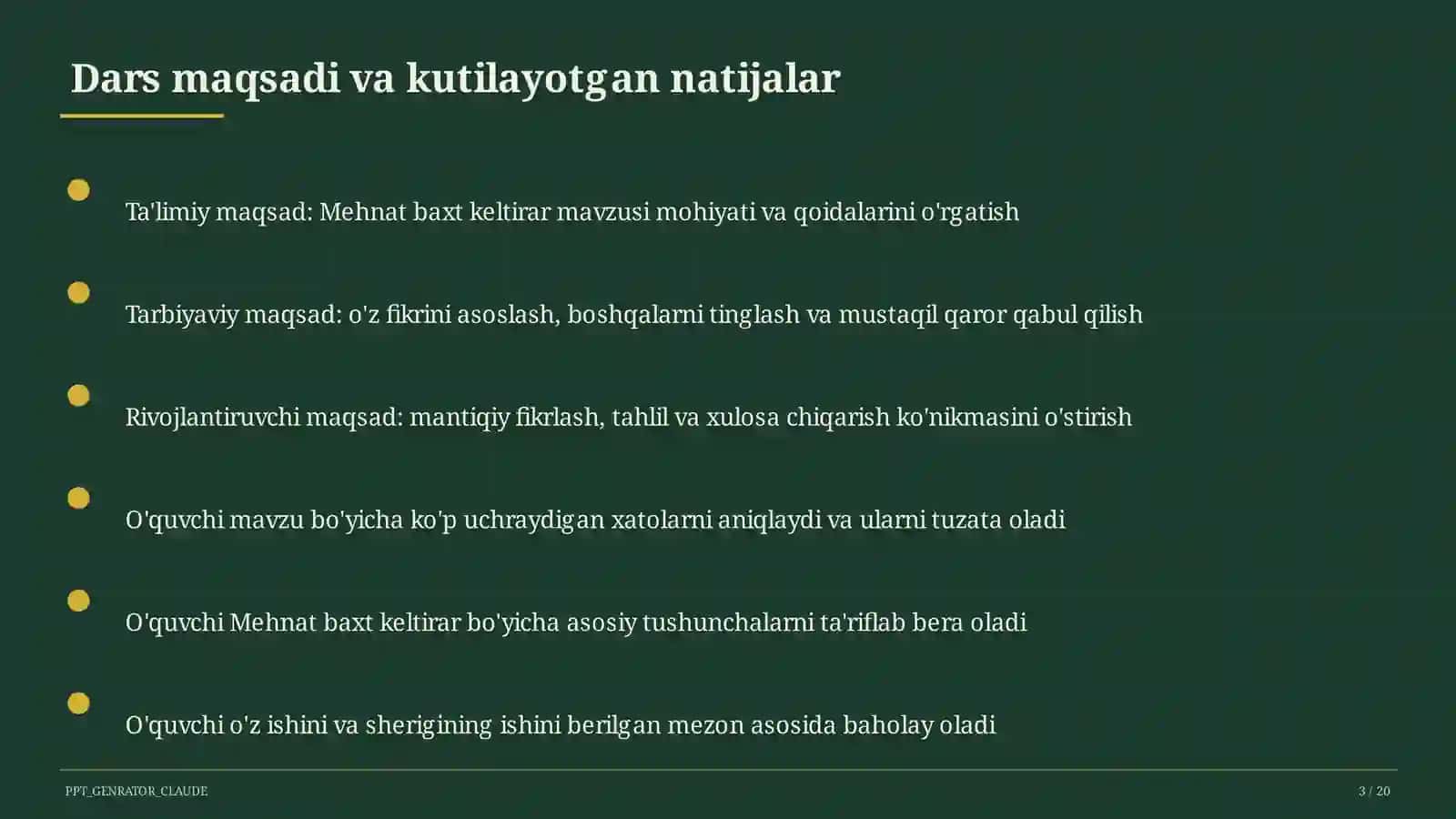 Mehnat baxt keltirar (3-sinf) 3