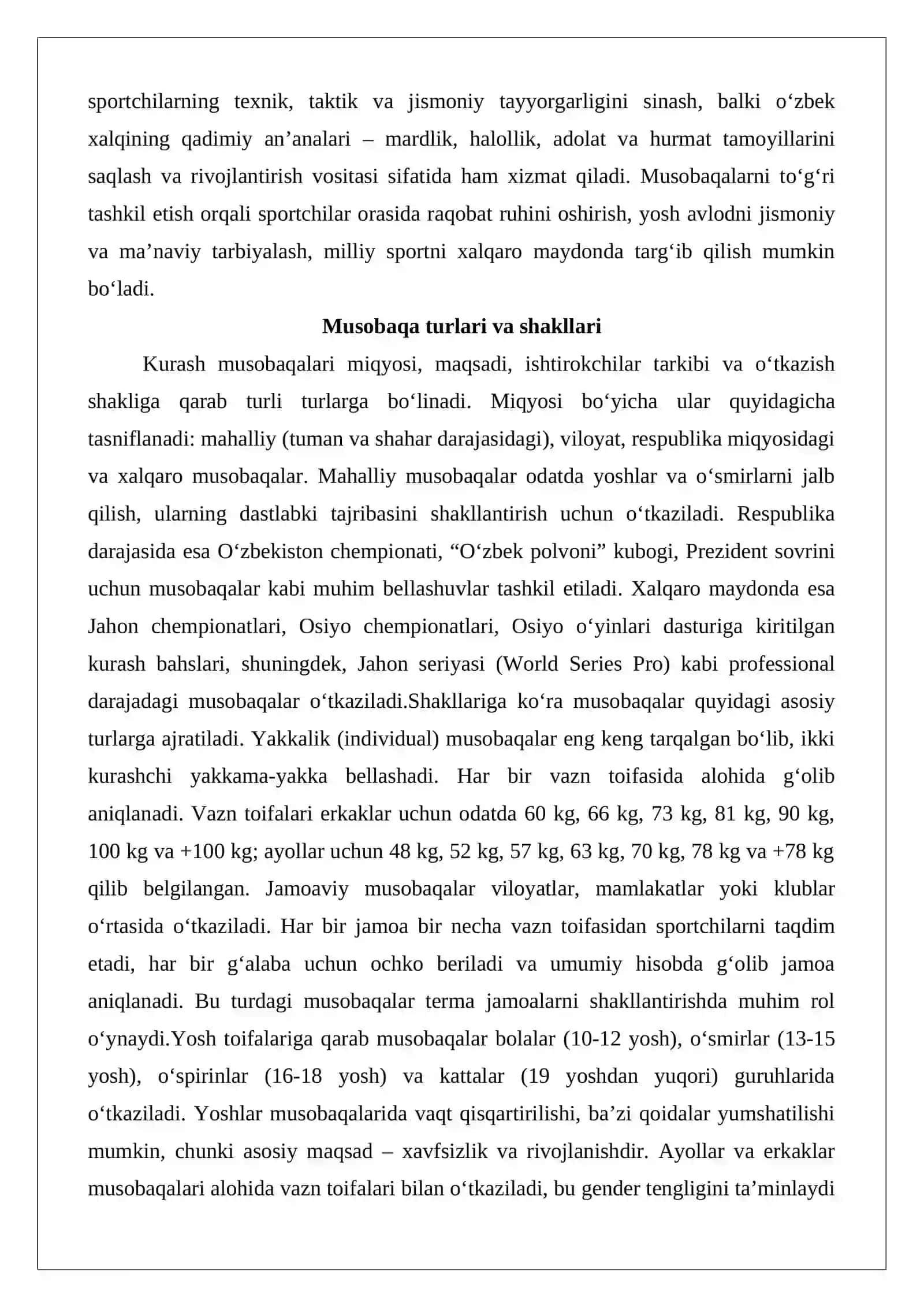 Kurash bo‘yicha musobaqalarni tashkil qilish va o‘tkazish ko‘nikmalarini shakllantirish 3