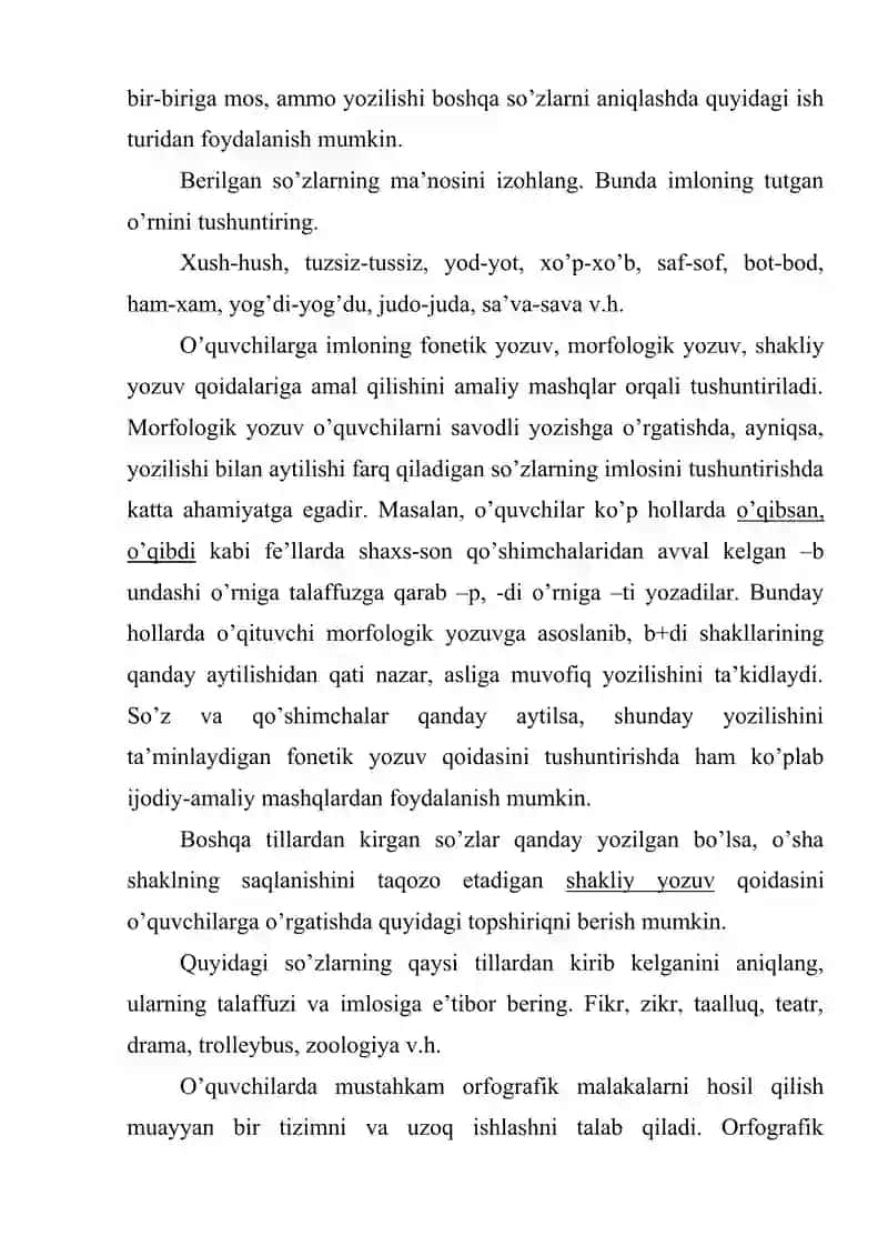 Maktabda orfografiya o’qitish usullari 3