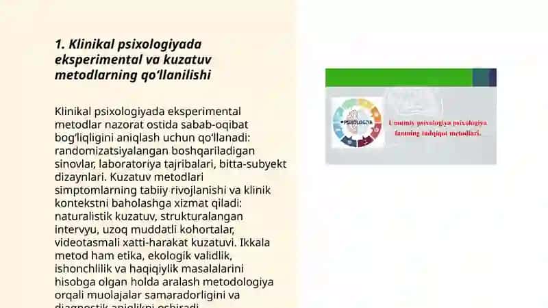 Zamonaviy psixologiya tarmoqlarida tadqiqot metodlarining qoʻllanilishi 3