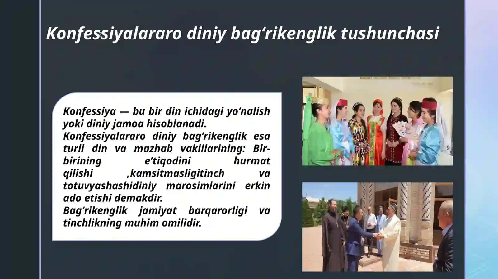 O‘zbekistonda konfessiyalararo diniy bag‘rikenglikning tarixiy tajribasi 3
