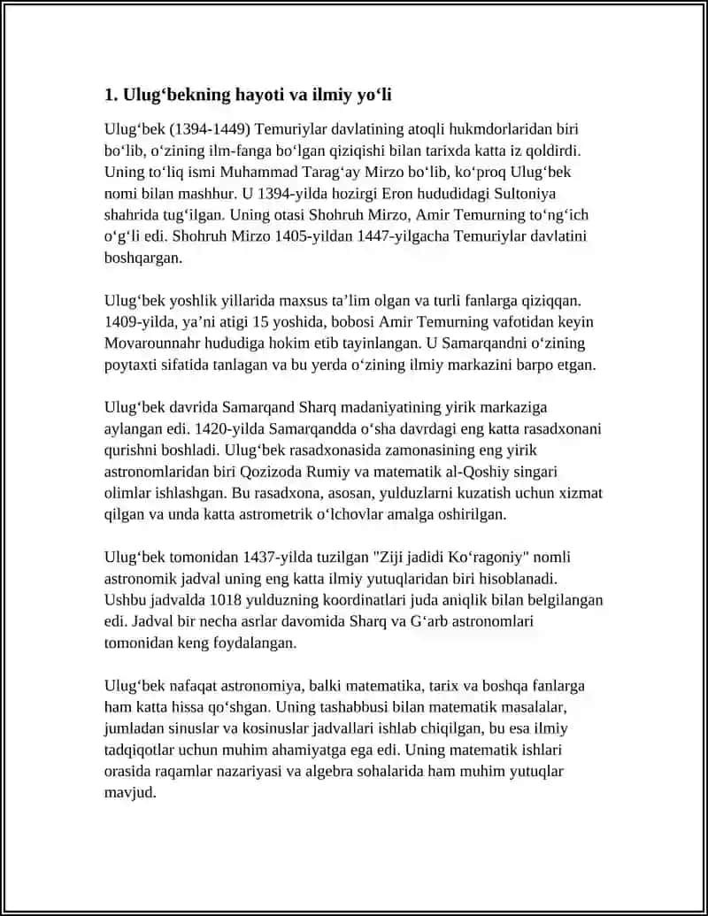 ULUGʻBEK VA UNING ASTRONOMIK MEROSI 3
