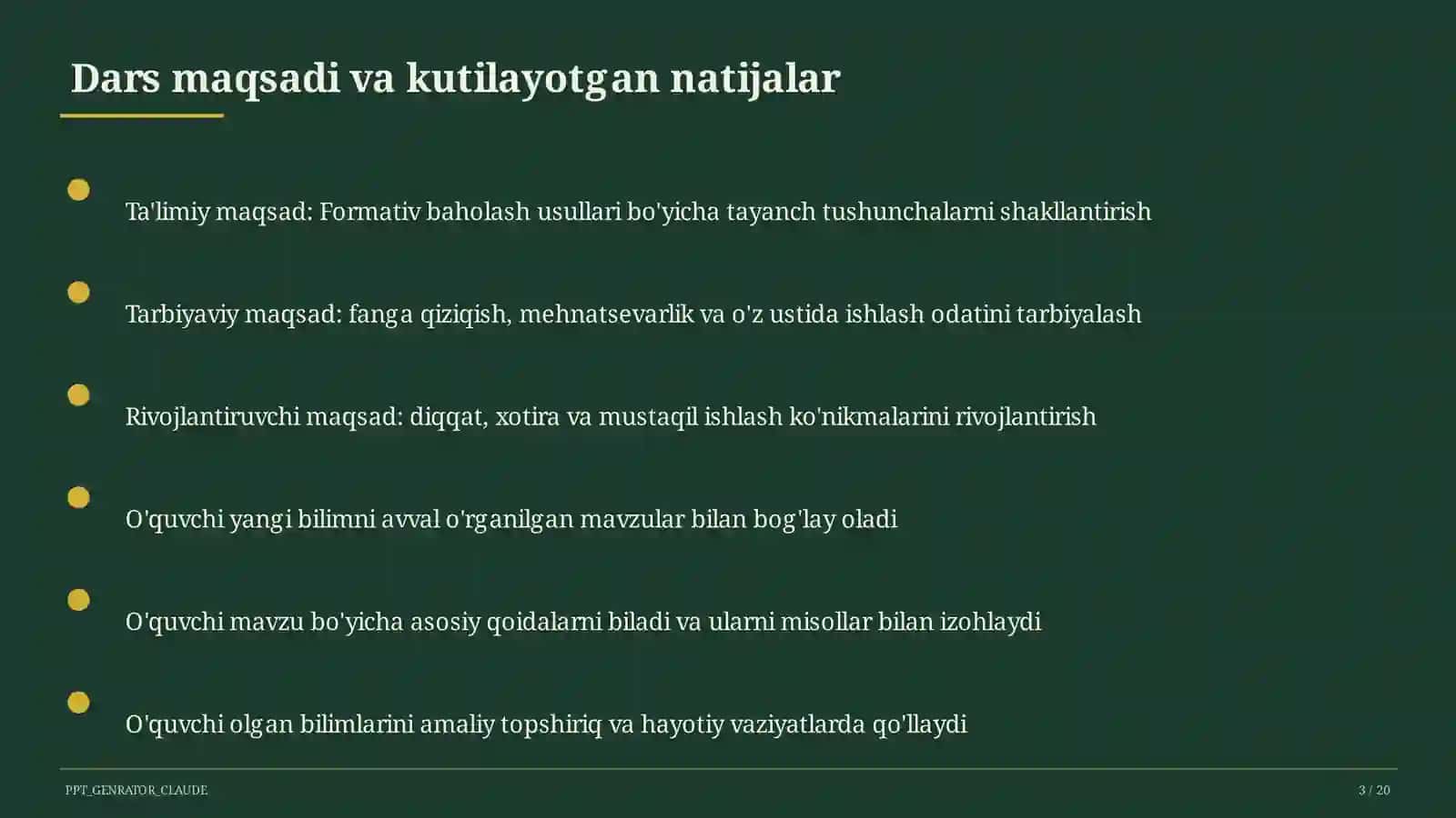 Formativ baholash usullari 3