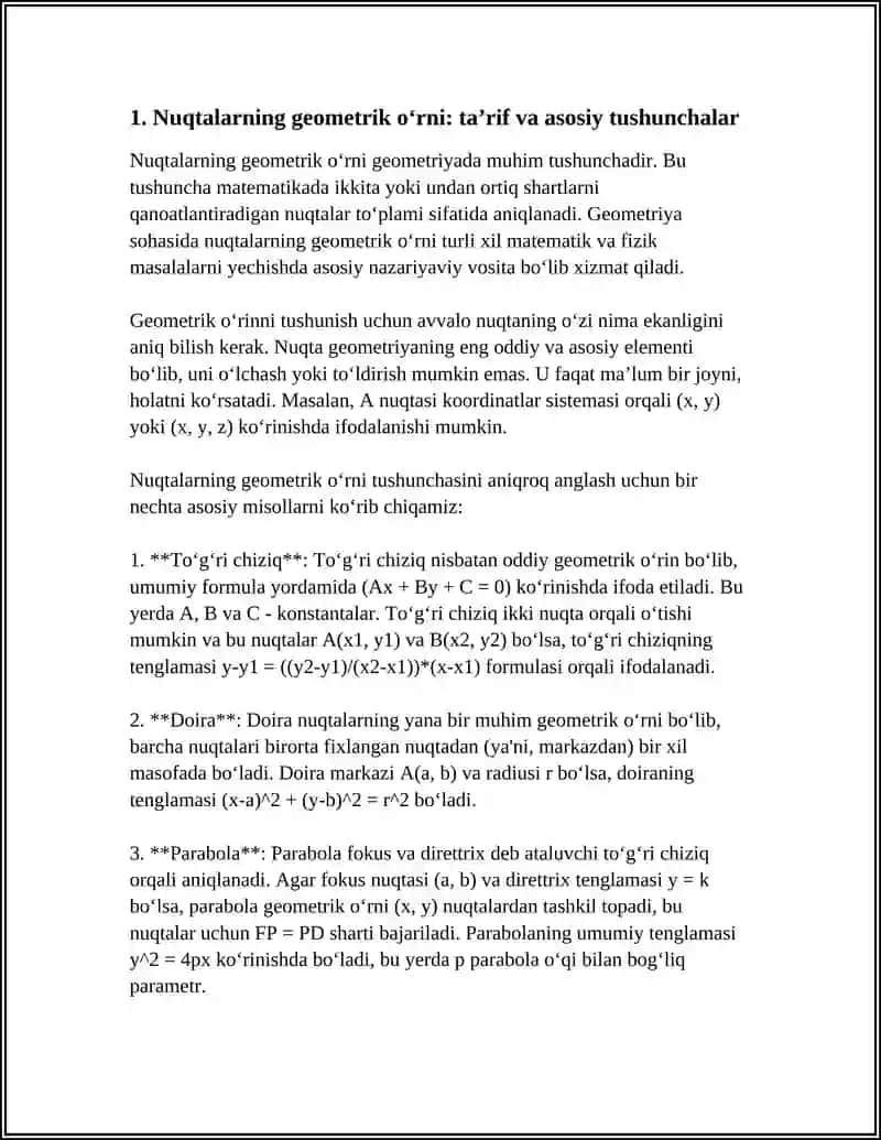 Nuqtalarning Geometrik O‘rni.Ox O‘qiga Parallel Chiziq Hosil Qiluvchi Nuqtalarning Joylashuvi Oy O‘qiga Parallel Chiziq 3