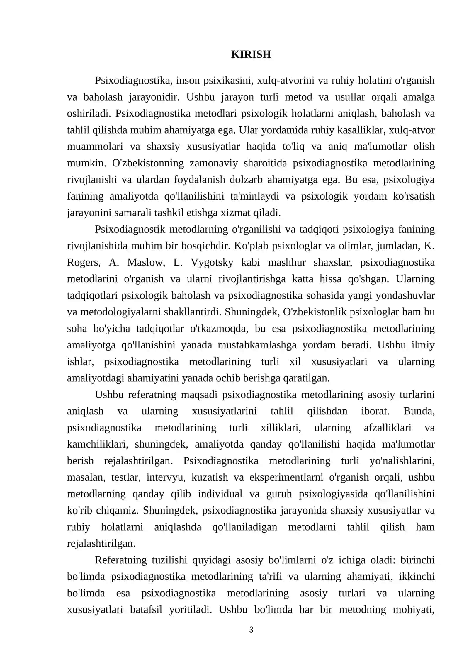 Psixodiagnostika metodlarining asosiy turlari qaysilar 3
