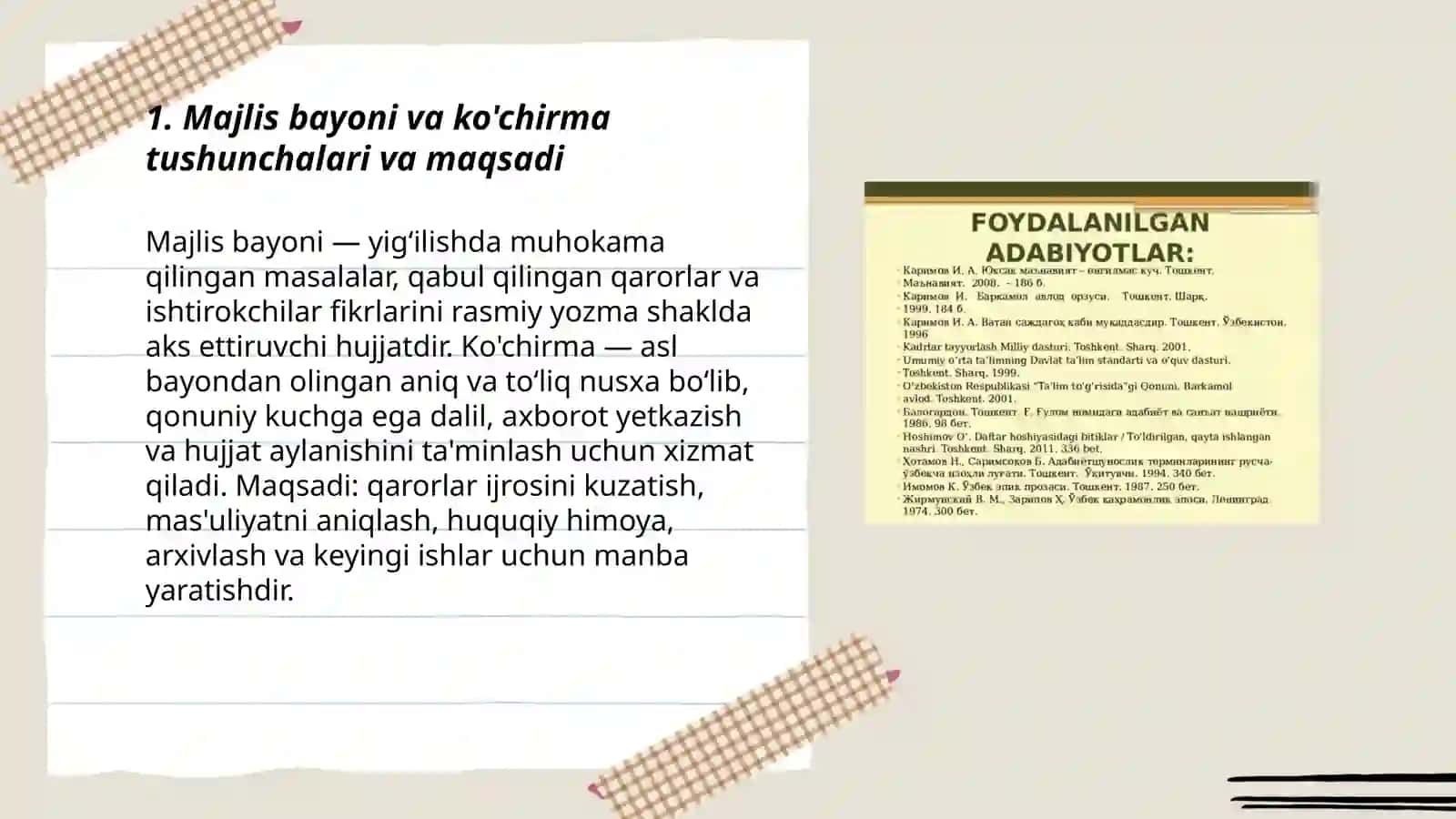 Bayonnomadan ko'chirmani rasmiylashtirish mashqlari 3