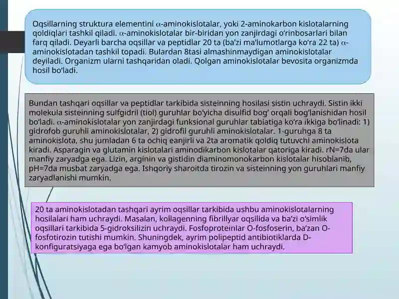 Aminokislotalar va peptidlarning nomenkalaturasi va stereokimyosi 3