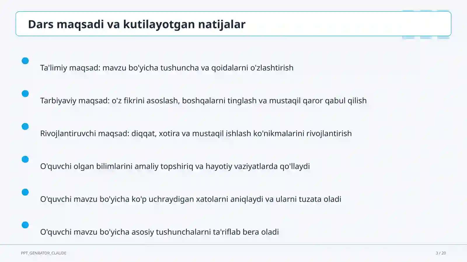 Butun ko'rsatkichli daraja va standart shakl (8-sinf) 3
