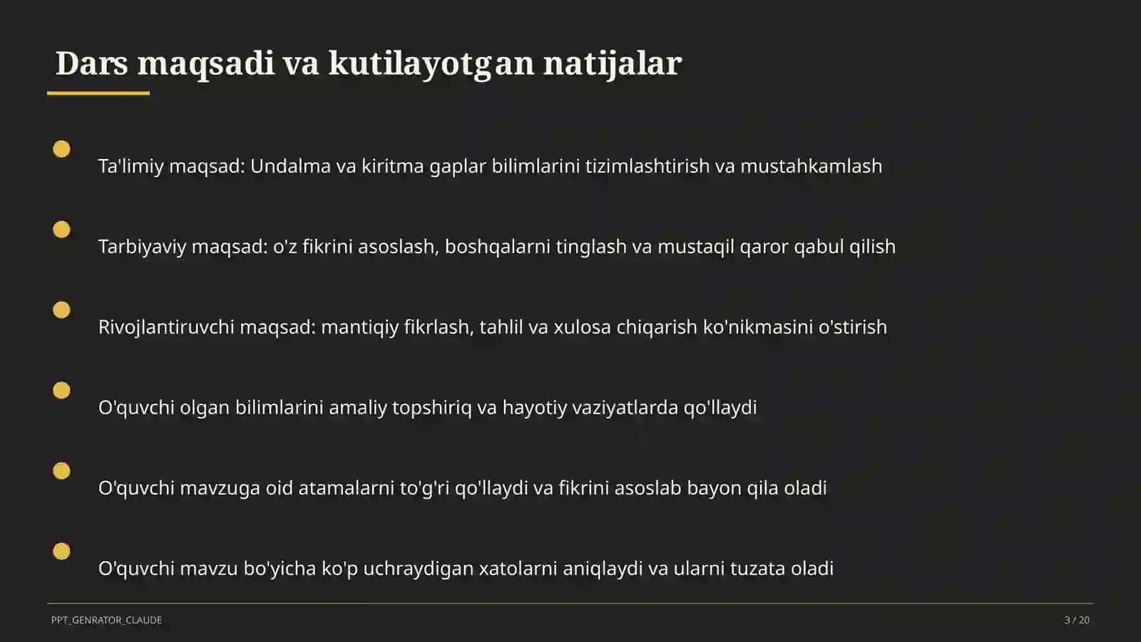 Undalma va kiritma gaplar (8-sinf) 3