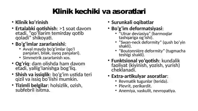Bo'g'im sindromi batafsil pptx taqdimot 3