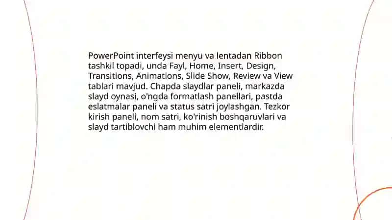 PowerPoint dasturining asosiy elementlari 3