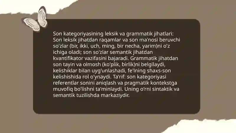 O‘zbek tilida son kategoriyasining semantik-pragmatik talqini 3