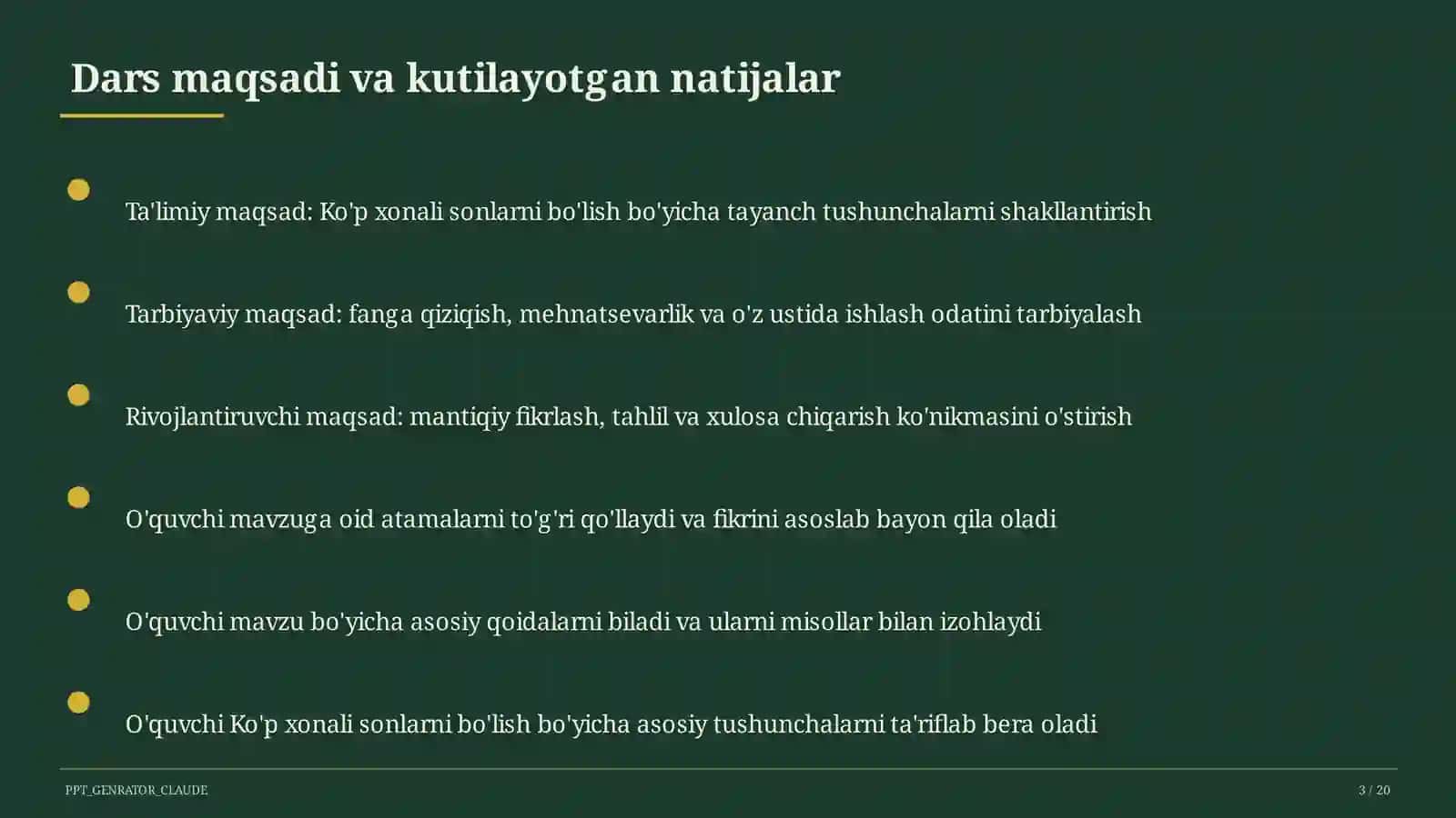 Ko'p xonali sonlarni bo'lish (4-sinf) 3