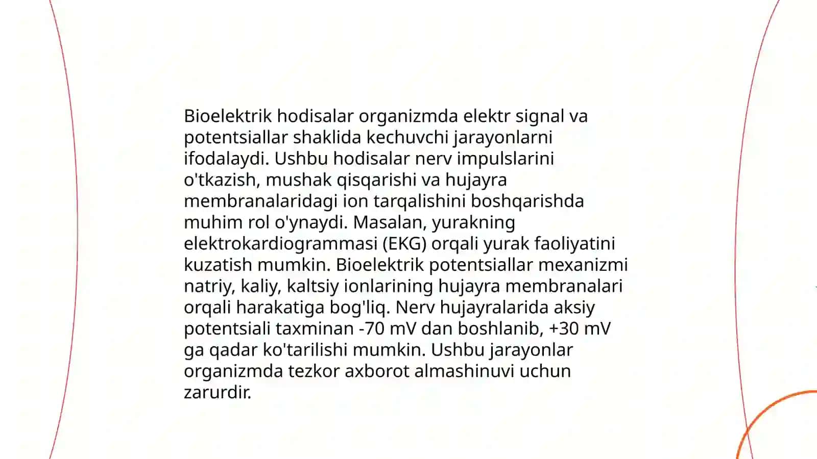 Qoʻzgʻaluvchan toʻqimalarda bioelektrik hodisalar.Tasirlanish qonunlari 3