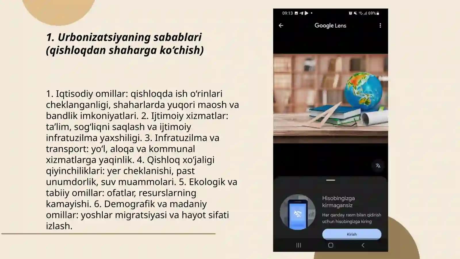Urbonizatsiya aholining shaharlarga kõchishi 3