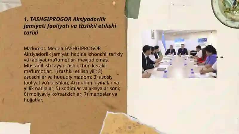 TASHGIPROGOR Aksiyadorlik jamiyati 3
